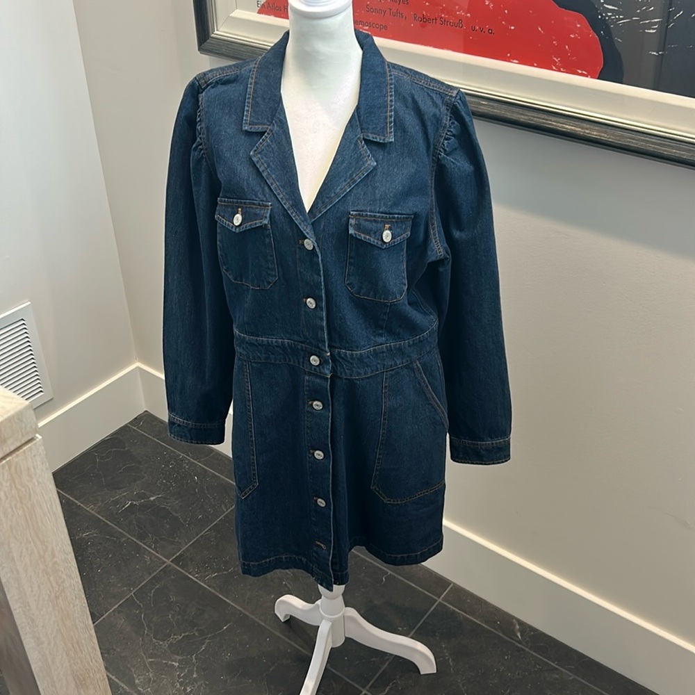 Rails Dark Denim Button-Front Jacket Dress